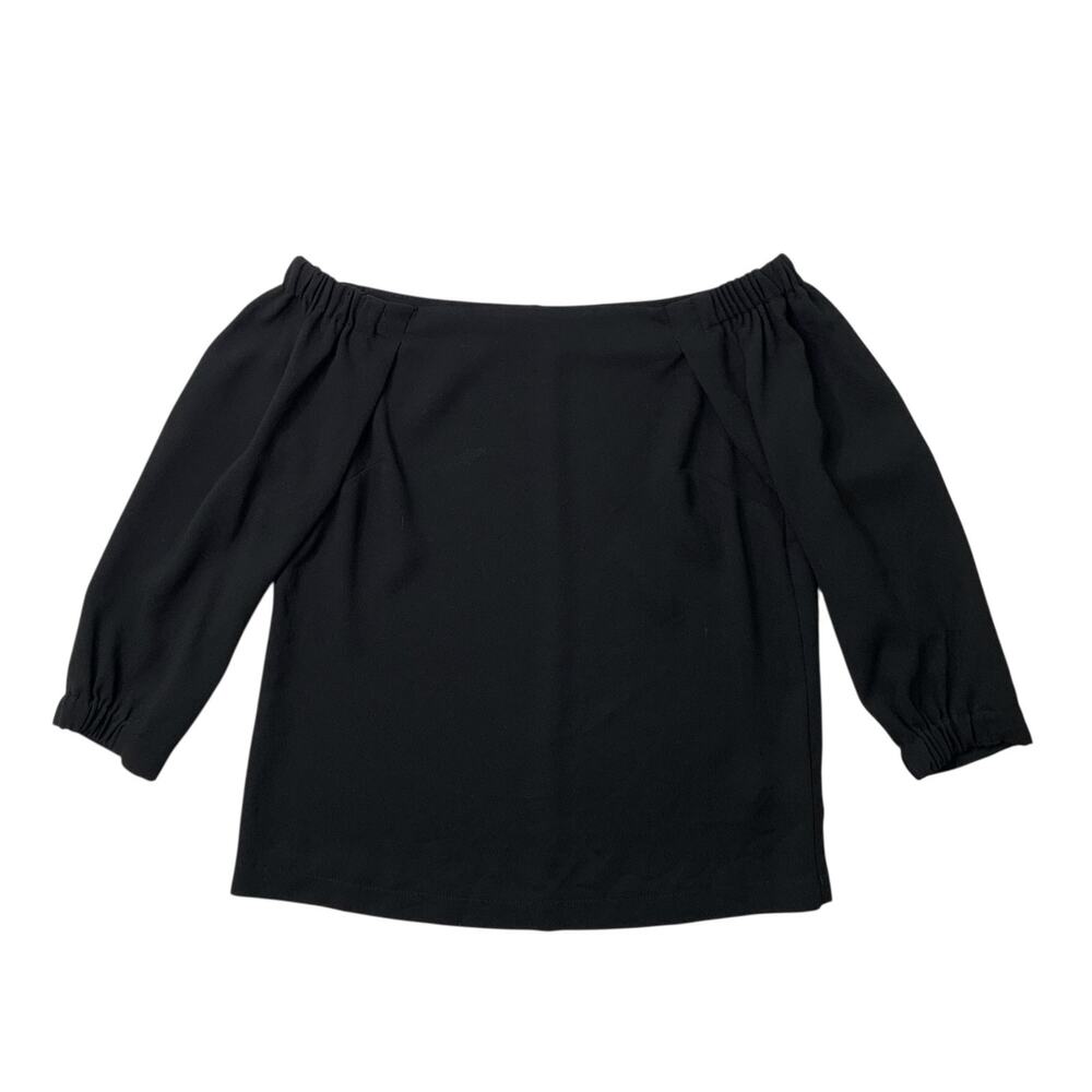 Babaton Blouse Womens XS Extra Small Black Rodrigo Off Shoulder Half Sleeve